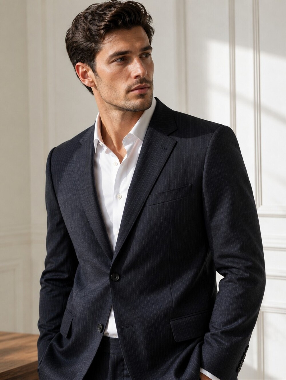 Hand Tailored Custom Pinstripe Men's Blazer